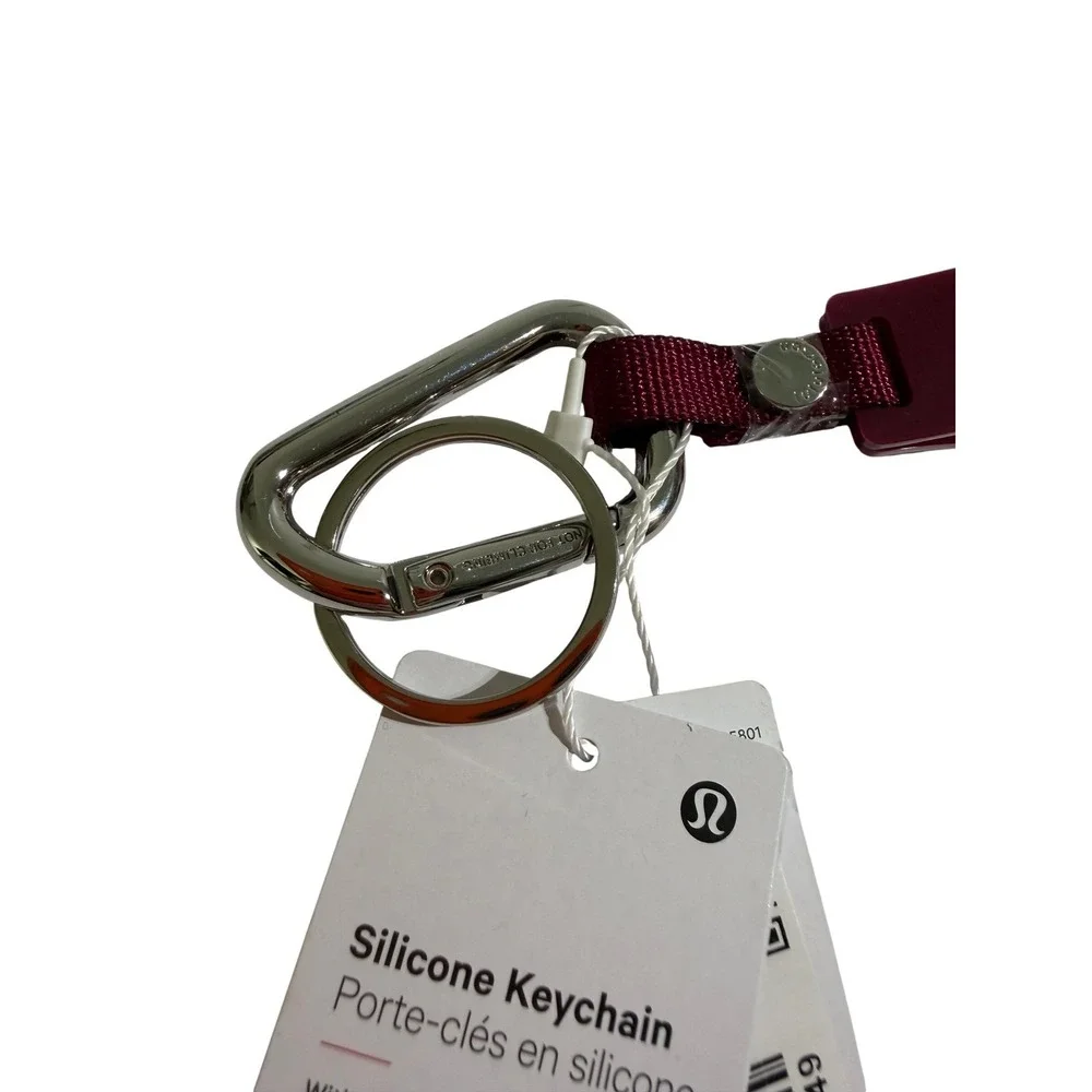 NWT Lululemon Silicone Keychain Deep Luxe Pink Live in the Moment LU9AX6S O/S